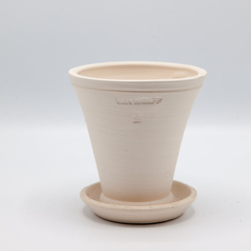 Ben Wolff White Footed Herb Pot with Saucer
