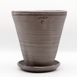 Ben Wolff Grey Footed Herb Pot with Saucer