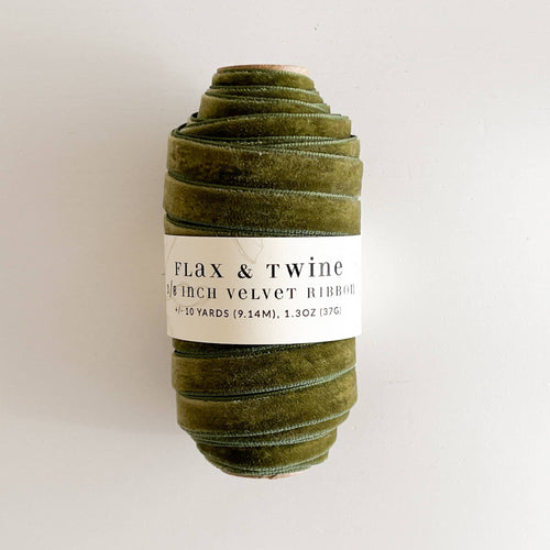Flax & Twine 3/8" Velvet Ribbon -Jasper
