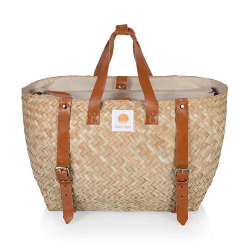 Insulated Woven Seagrass Picnic Cooler Bag