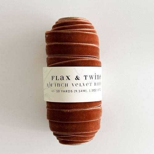 Flax & Twine 3/8" Velvet Ribbon - Garnet