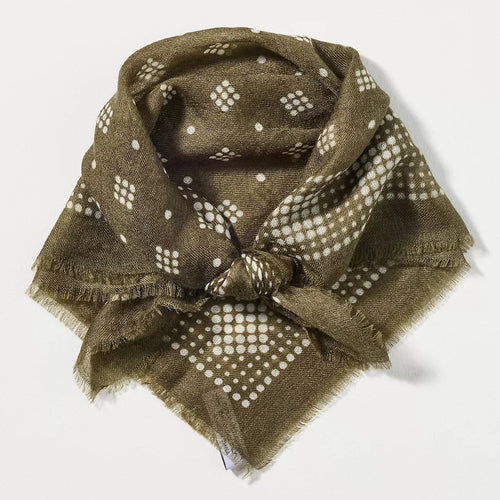 Olive Print Cashmere Bandana by Olin Wylder