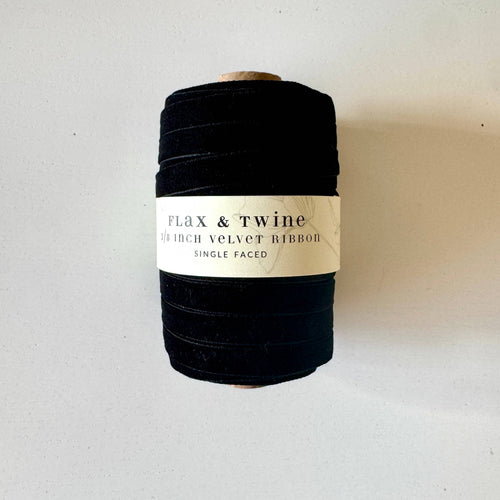 Flax & Twine 3/8" Velvet Ribbon - 30 Yards: Gold