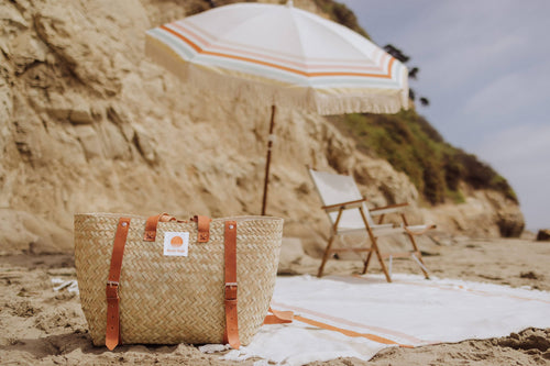 Insulated Woven Seagrass Picnic Cooler Bag