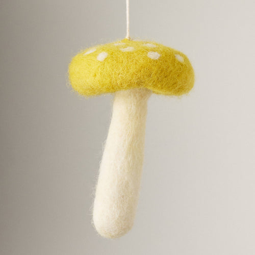 Felted Wool Mushroom Ornament Set