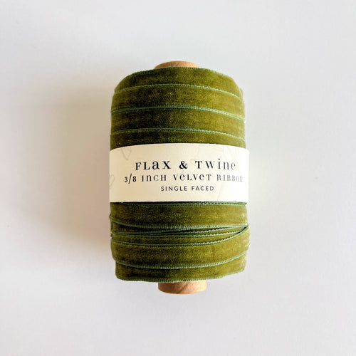Flax & Twine 3/8" Velvet Ribbon - 30 Yards: Gold