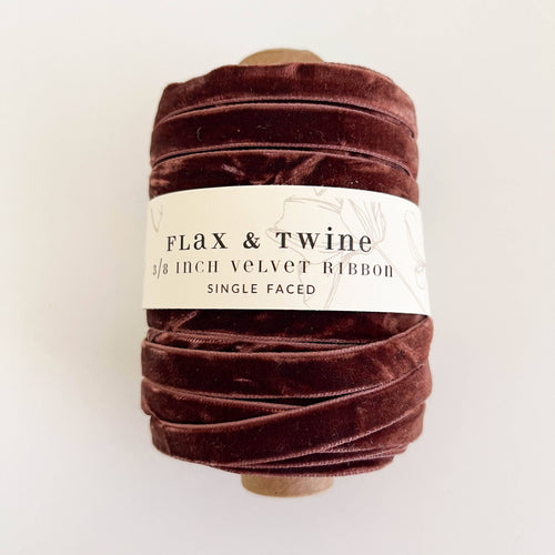 Flax & Twine 3/8" Velvet Ribbon - 30 Yards: Holly