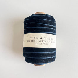 Flax & Twine 3/8" Velvet Ribbon - 30 Yards: Sapphire