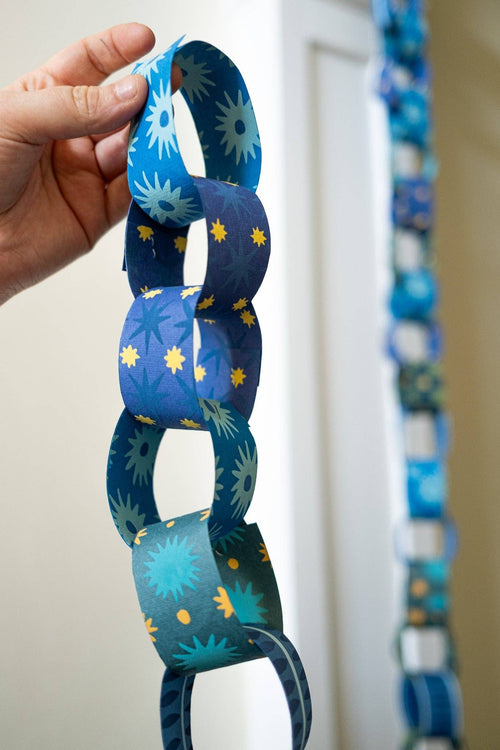 BLUE & YELLOW PAPER CHAIN KIT