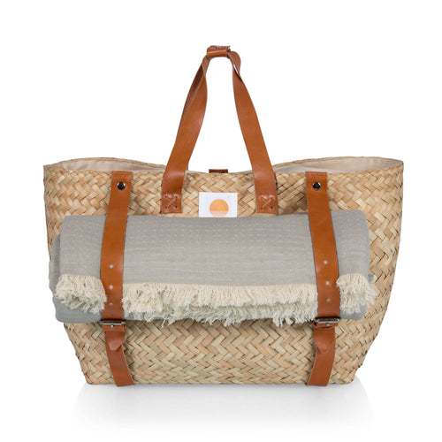 Insulated Woven Seagrass Picnic Cooler Bag