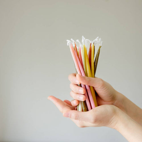 Hand Dipped Birthday Beeswax Candles