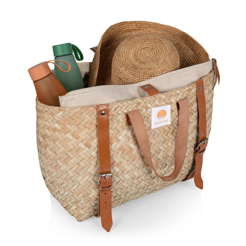 Insulated Woven Seagrass Picnic Cooler Bag