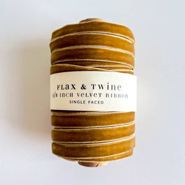 Flax & Twine 3/8" Velvet Ribbon - 30 Yards: Gold