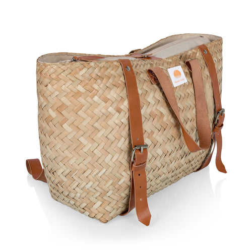 Insulated Woven Seagrass Picnic Cooler Bag