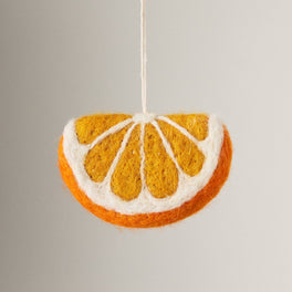 Felted Wool Citrus Ornament - Orange 
