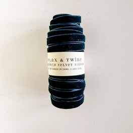 Flax & Twine 3/8" Velvet Ribbon - Sapphire