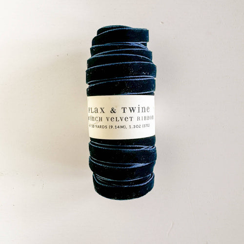 Flax & Twine 3/8" Velvet Ribbon - Sapphire