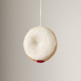 Felted Wool Donut Ornament - Jelly
