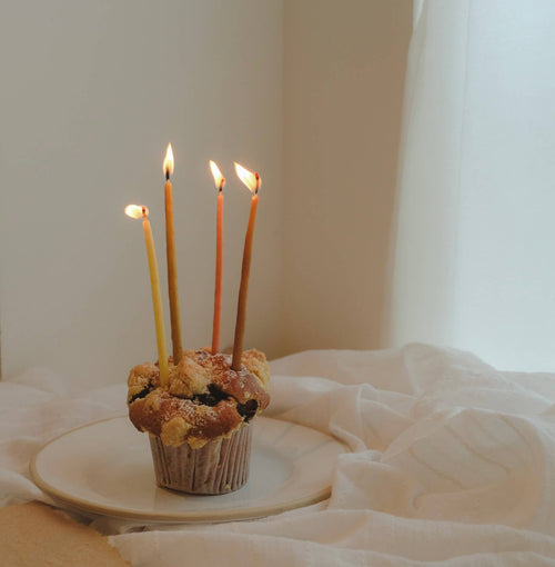Hand Dipped Birthday Beeswax Candles