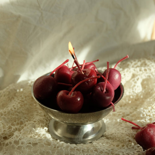 Cherry Beeswax Birthday Candles