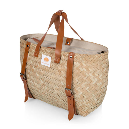 Insulated Woven Seagrass Picnic Cooler Bag