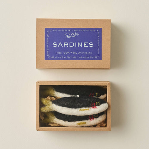 Felted Wool Sardine Ornament Set