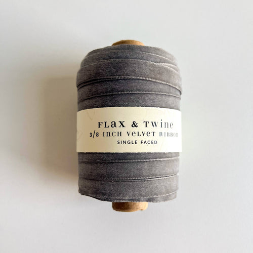 Flax & Twine 3/8" Velvet Ribbon - 30 Yards: Ruby
