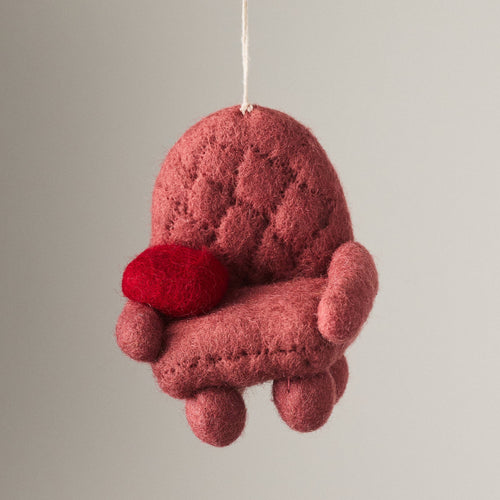 Felted Wool Chair Ornament - Pink 