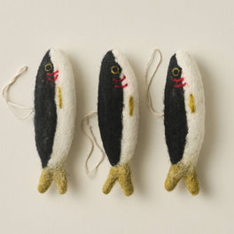 Felted Wool Sardine Ornament Set