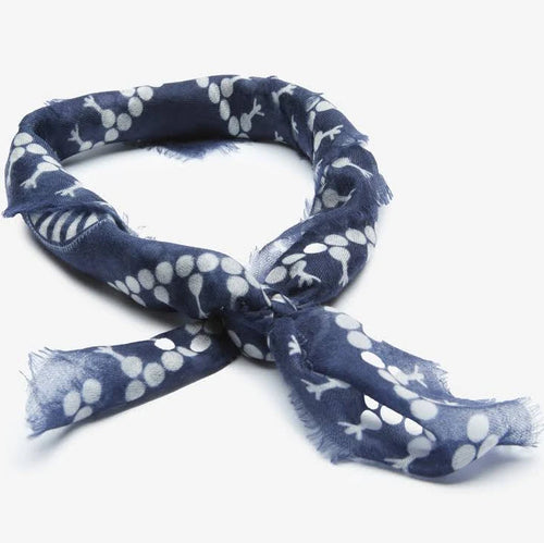 Indigo Print Cashmere Bandana by Olin Wylder